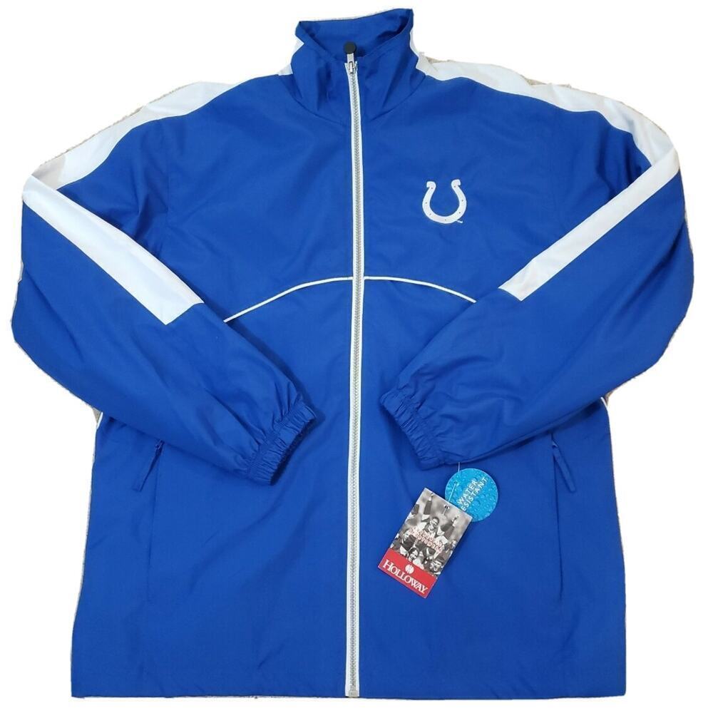 Holloway~Men's Size S~Blue Athletic Indianapolis Colts Full Zip Windbreaker NWT